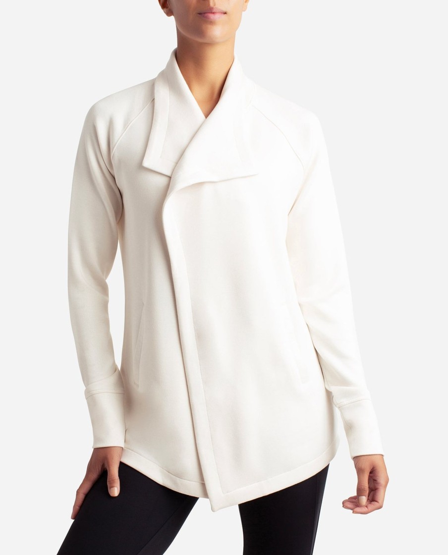 Women DANSKIN Jackets + Pullovers | Scuba Cardigan Black Salt