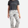 Women DANSKIN | Cropped Short Sleeve Sleep Set With Wide Leg Pant Mineralite Tie Dye