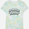 Girls DANSKIN | Girls Sparkle Tie Dye Tee Crystal Turq Combo