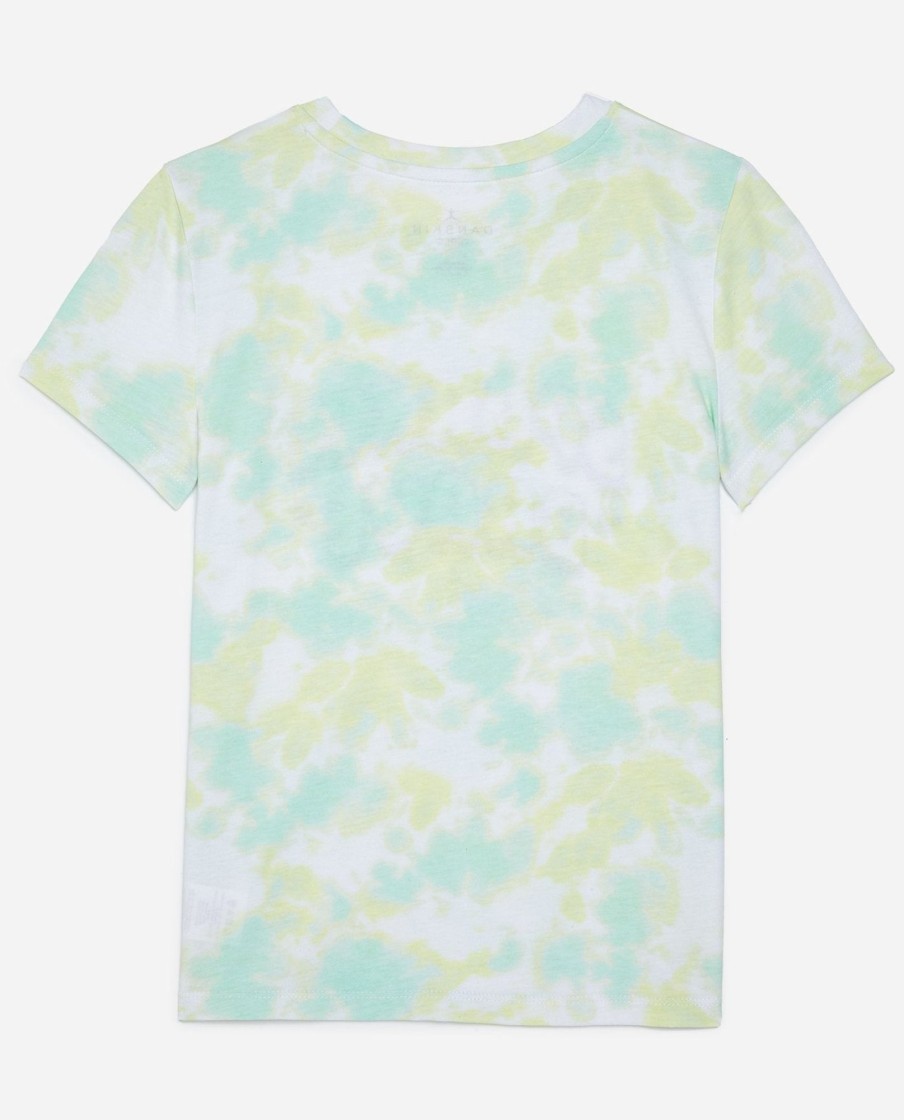 Girls DANSKIN | Girls Sparkle Tie Dye Tee Crystal Turq Combo