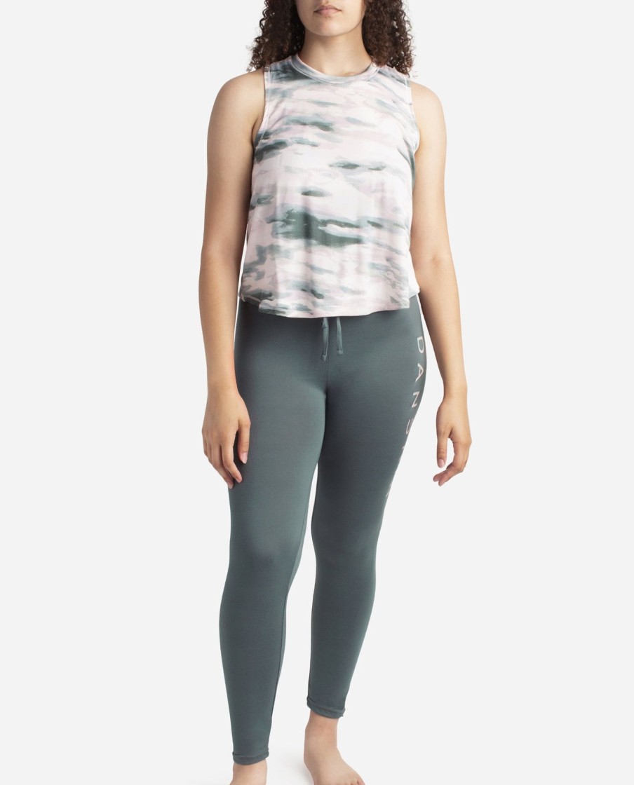 Women DANSKIN | High Neck Tank Sleep Set With Leggings Misty Jade