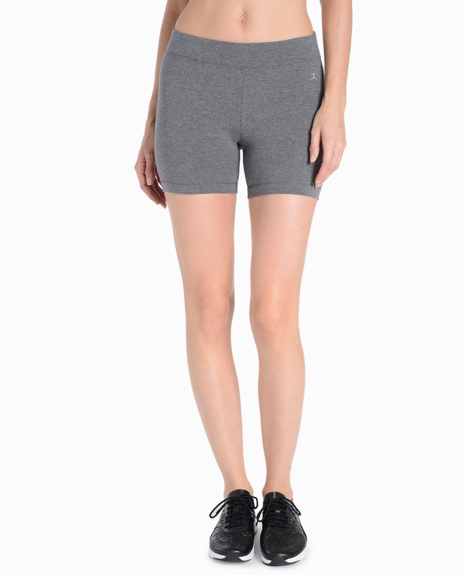 Women DANSKIN Shorts | Essentials Five Inch Bike Short Charcoal Grey Heather