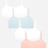 Girls DANSKIN | Girls 4-Pack Seamless Unpadded Bralette Peach Puree Multi