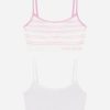 Girls DANSKIN | Girls 2-Pack Seamless Scoop Bralette Pink Stripe Multi