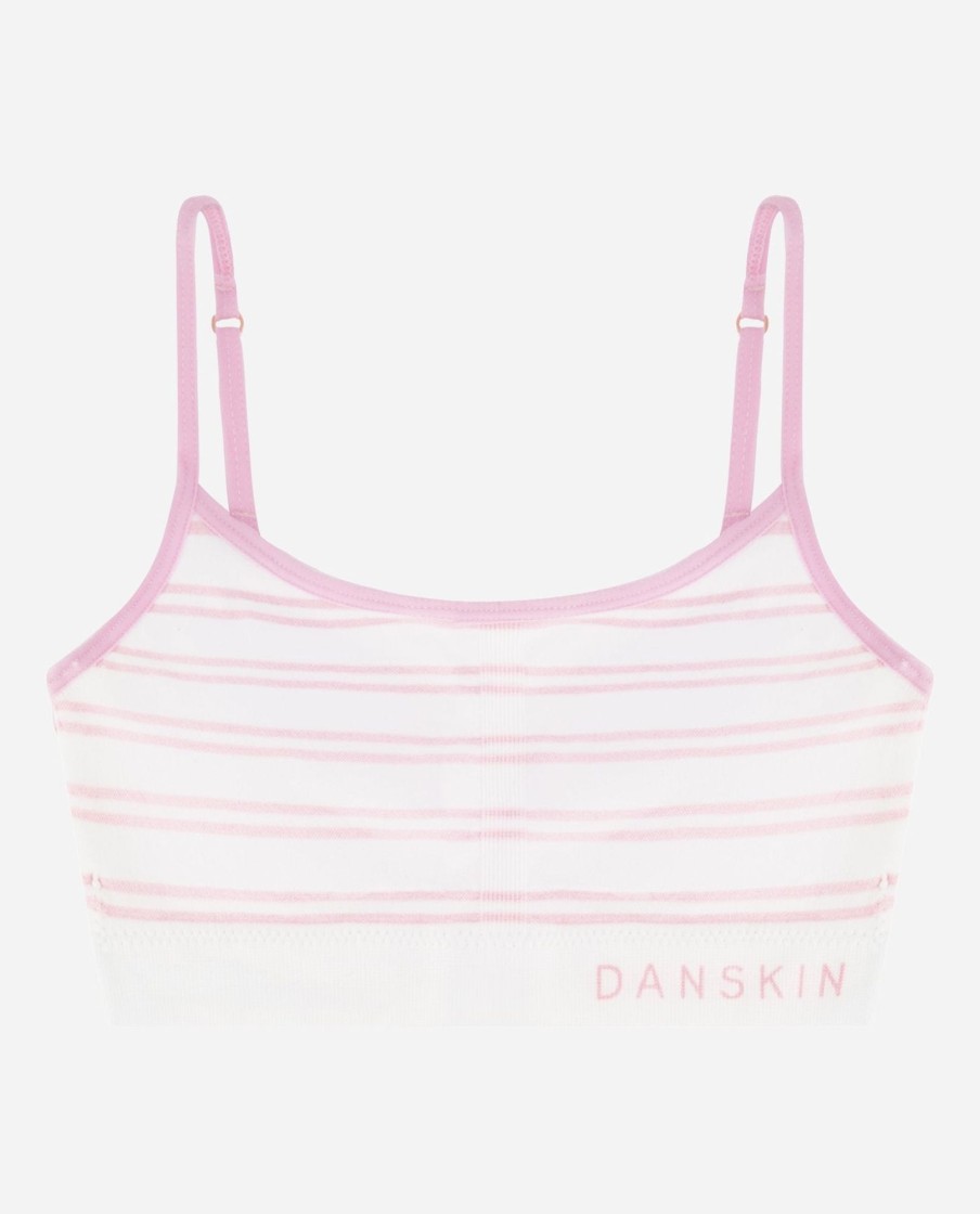 Girls DANSKIN | Girls 2-Pack Seamless Scoop Bralette Pink Stripe Multi