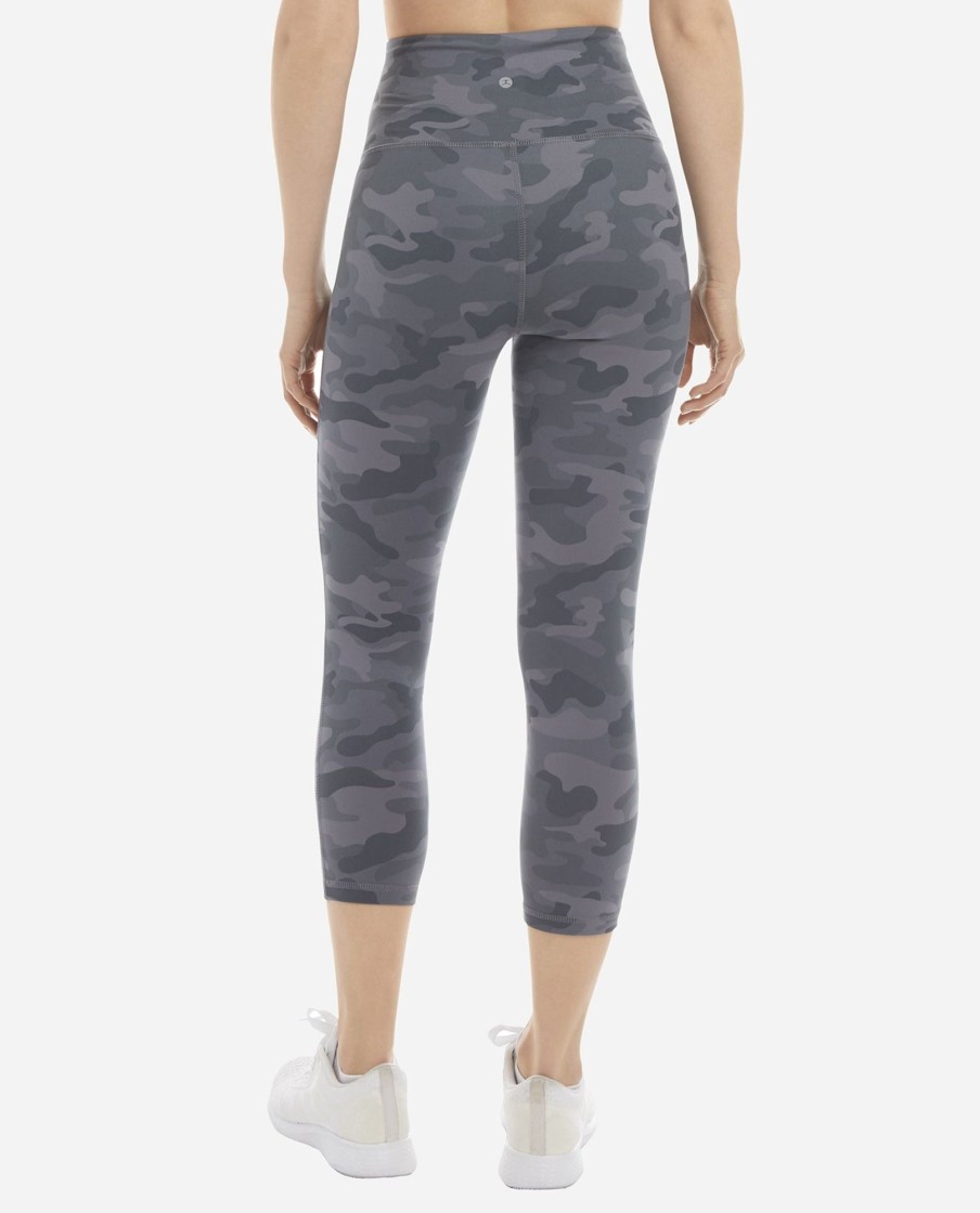 Women DANSKIN Leggings | Camo Print High Rise Capri Legging Grey Camo Print