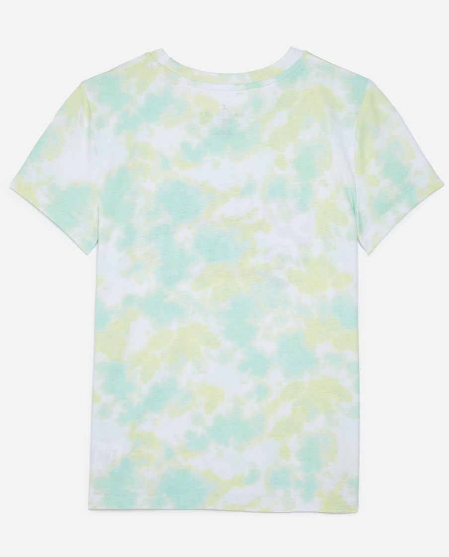 Girls DANSKIN | Girls Sparkle Tie Dye Tee Crystal Turq Combo