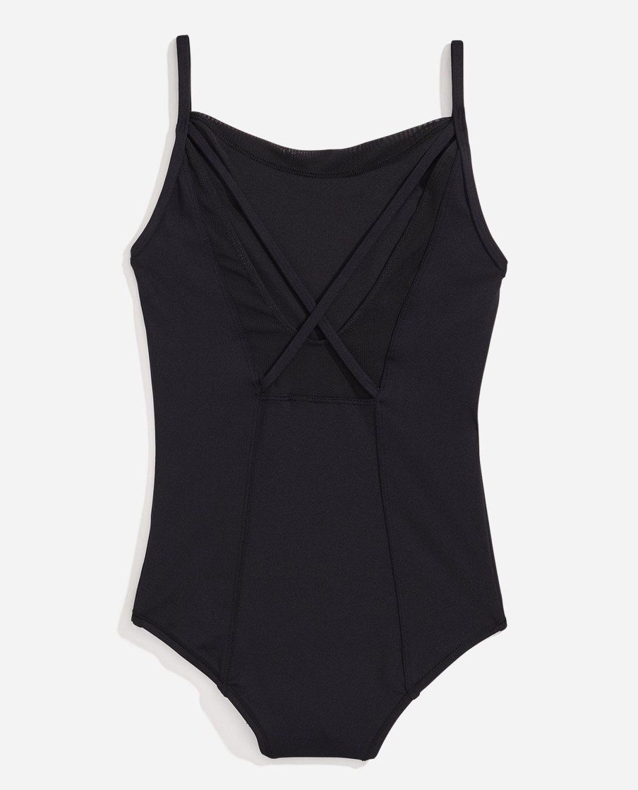 Girls DANSKIN | Girl'S Criss Cross Cami Leotard Black