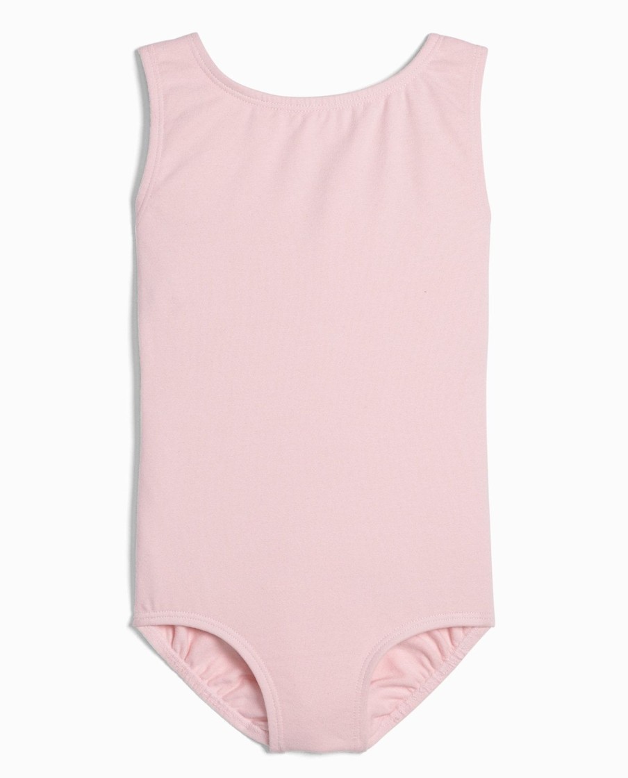 Girls DANSKIN | Girl'S Cotton High Neck Tank Leotard Petal Pink