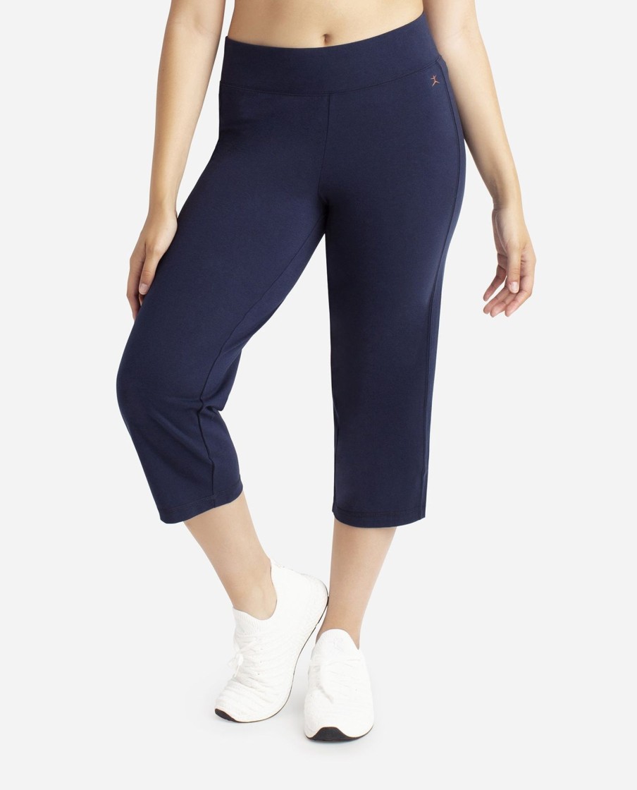 Women DANSKIN Pants | Essentials Yoga Crop Pant Midnight Navy