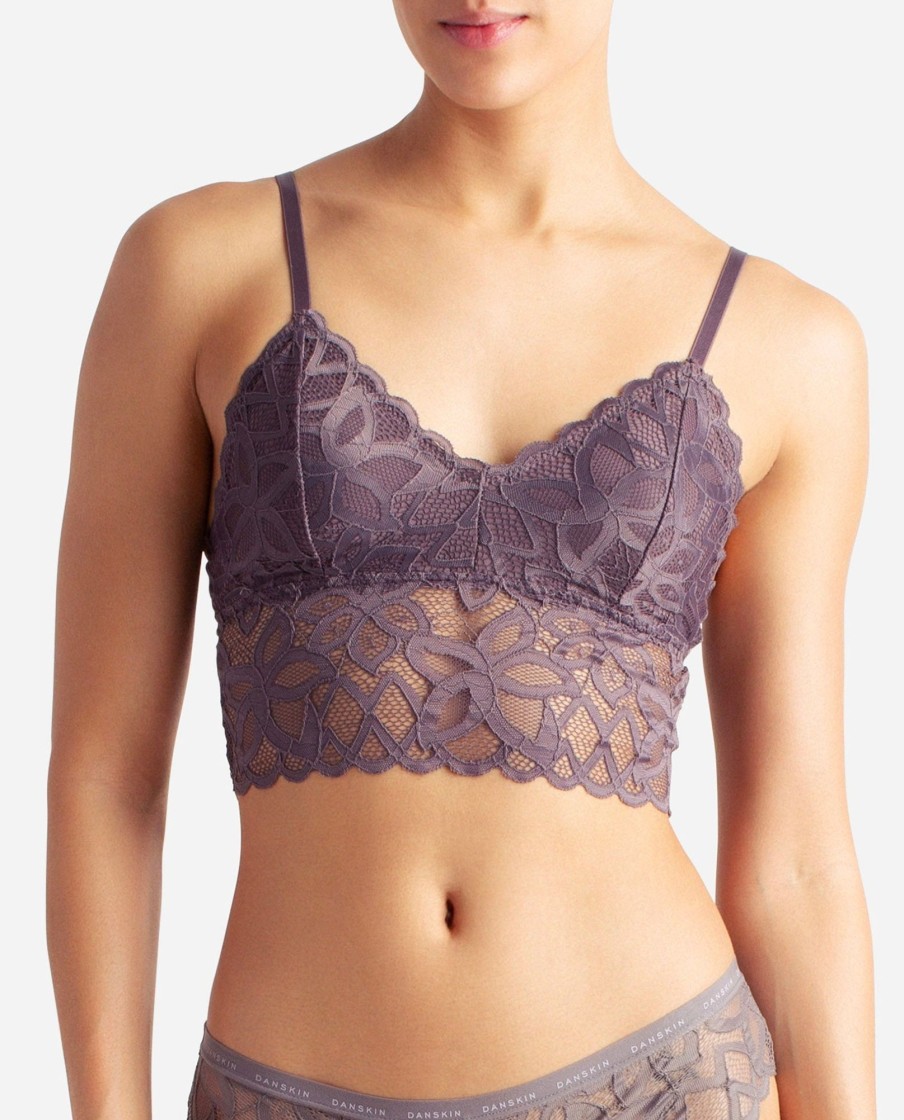 Women DANSKIN | 2-Pack Longline Lace Bralette Night Mauve/Washed Silk