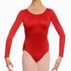 Dance DANSKIN Leotards | Scoopneck Long Sleeve Leotard Red