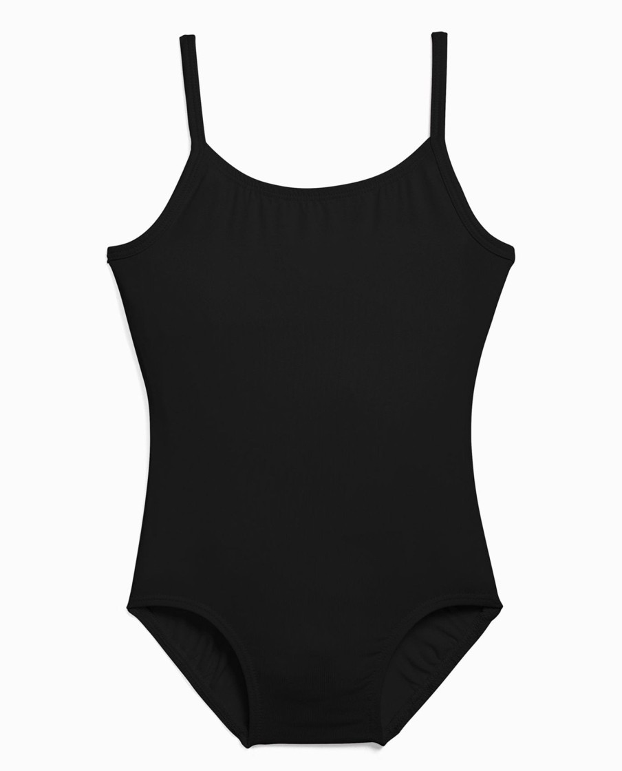 Girls DANSKIN | Girl'S Nylon Camisole Leotard Black