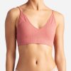 Women DANSKIN | 3-Pack Ribbed Deep-V Bralette Pink Cinnamon Multi