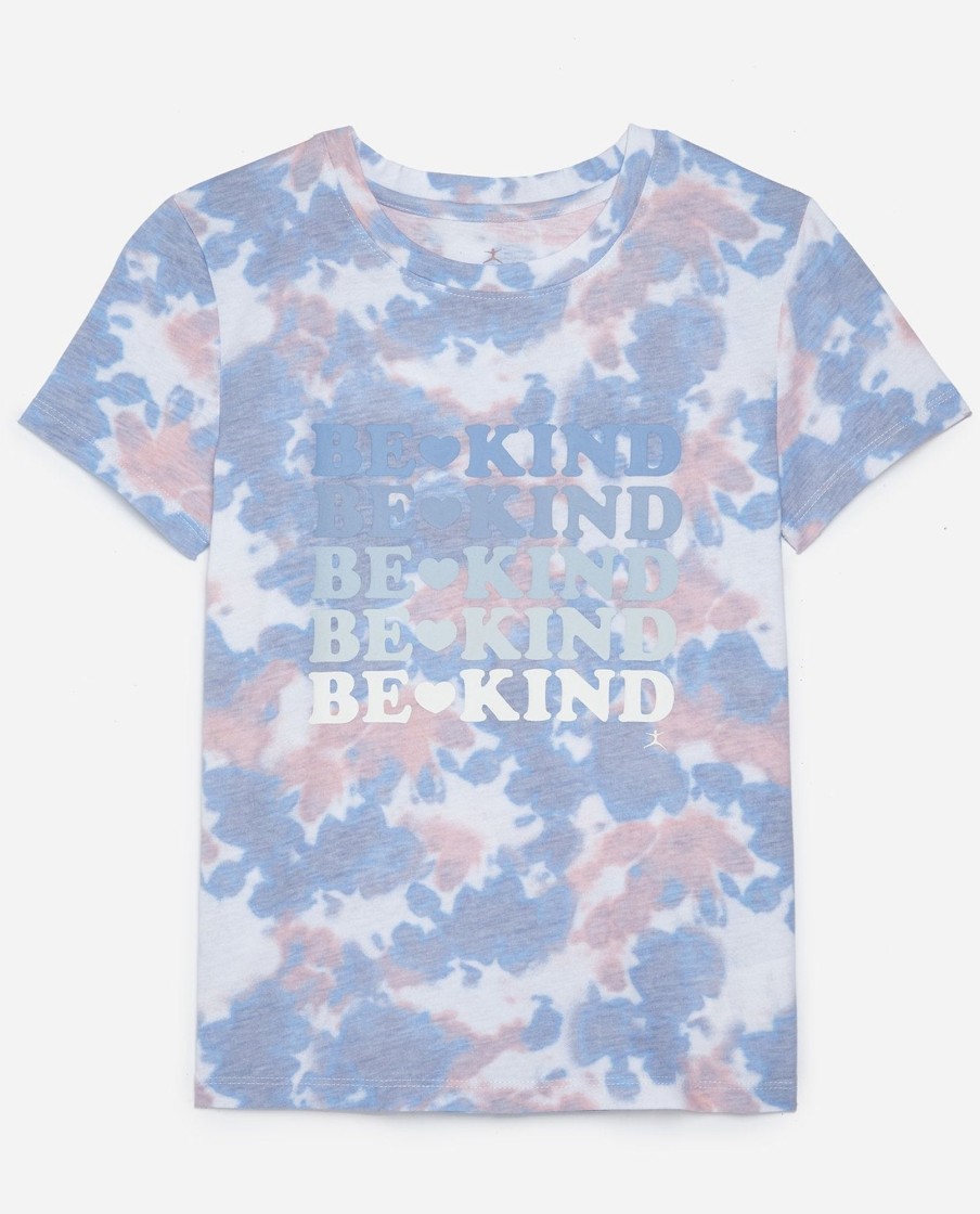 Girls DANSKIN | Girls Be Kind Tie Dye Tee Blue Wonder Combo