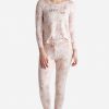 Women DANSKIN | Ribbed Hacci Sleep Set With Jogger Tawny Tie Dye