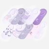 Footwear DANSKIN Socks | Girls 10-Pack Floral Hi-Rise Liners Pink/Purple Floral