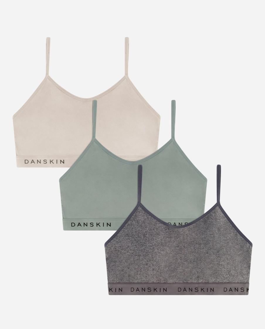 Women DANSKIN | 3-Pack Seamless Bra With Logo Fresh Pearl Multi