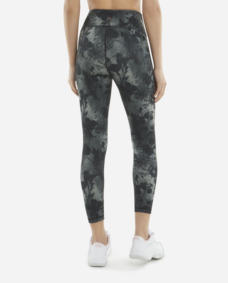 Women DANSKIN Leggings | Spray Floral 7/8 Legging Black/Grey