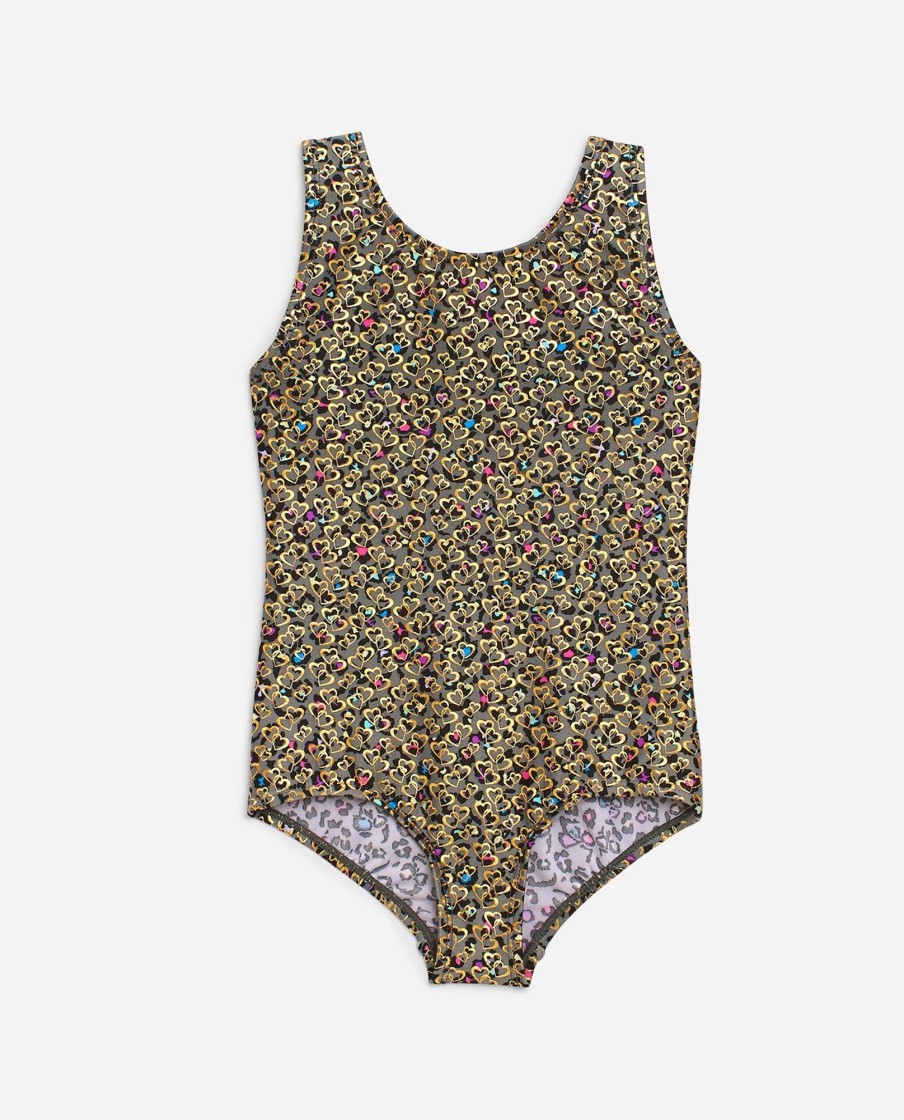 Girls DANSKIN | Girl'S Classic Gymnastics Leotard Multi Hearts