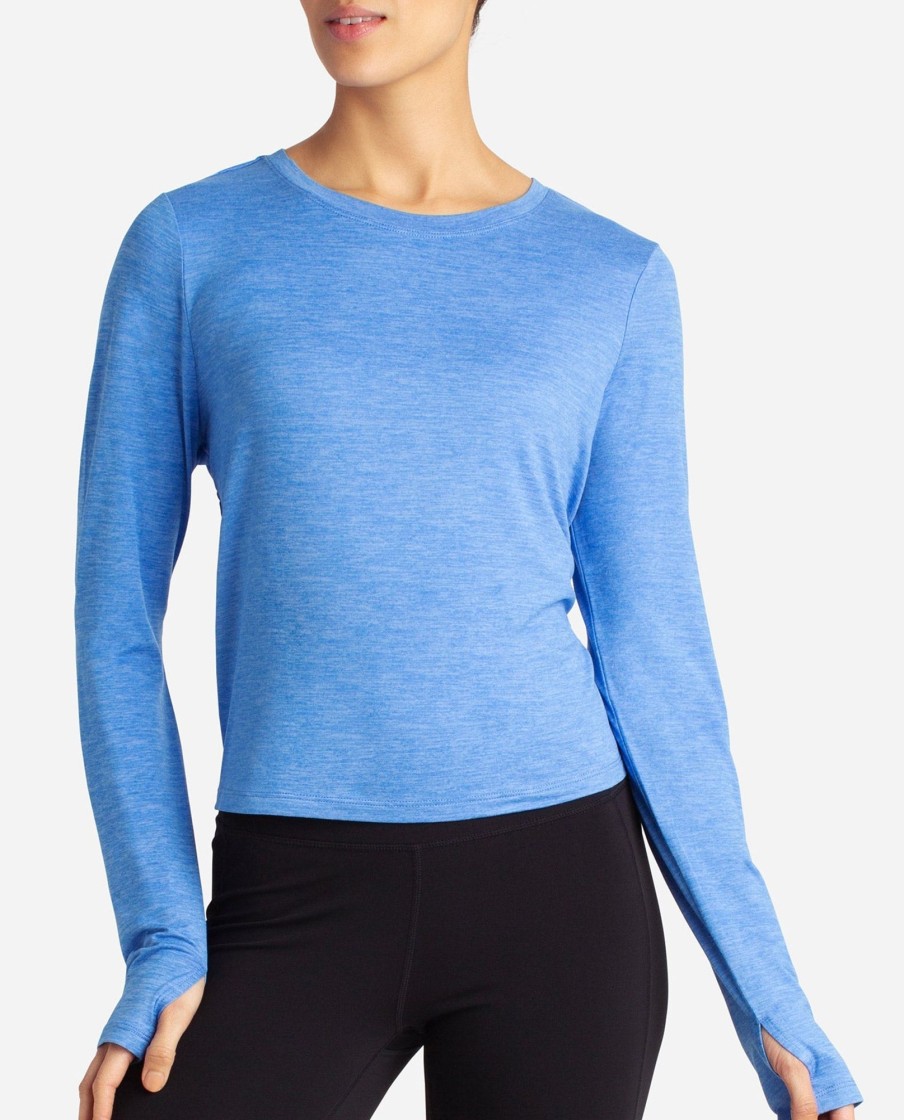 Women DANSKIN Shirts + Tanks | Cutout Cropped Long Sleeve Tee