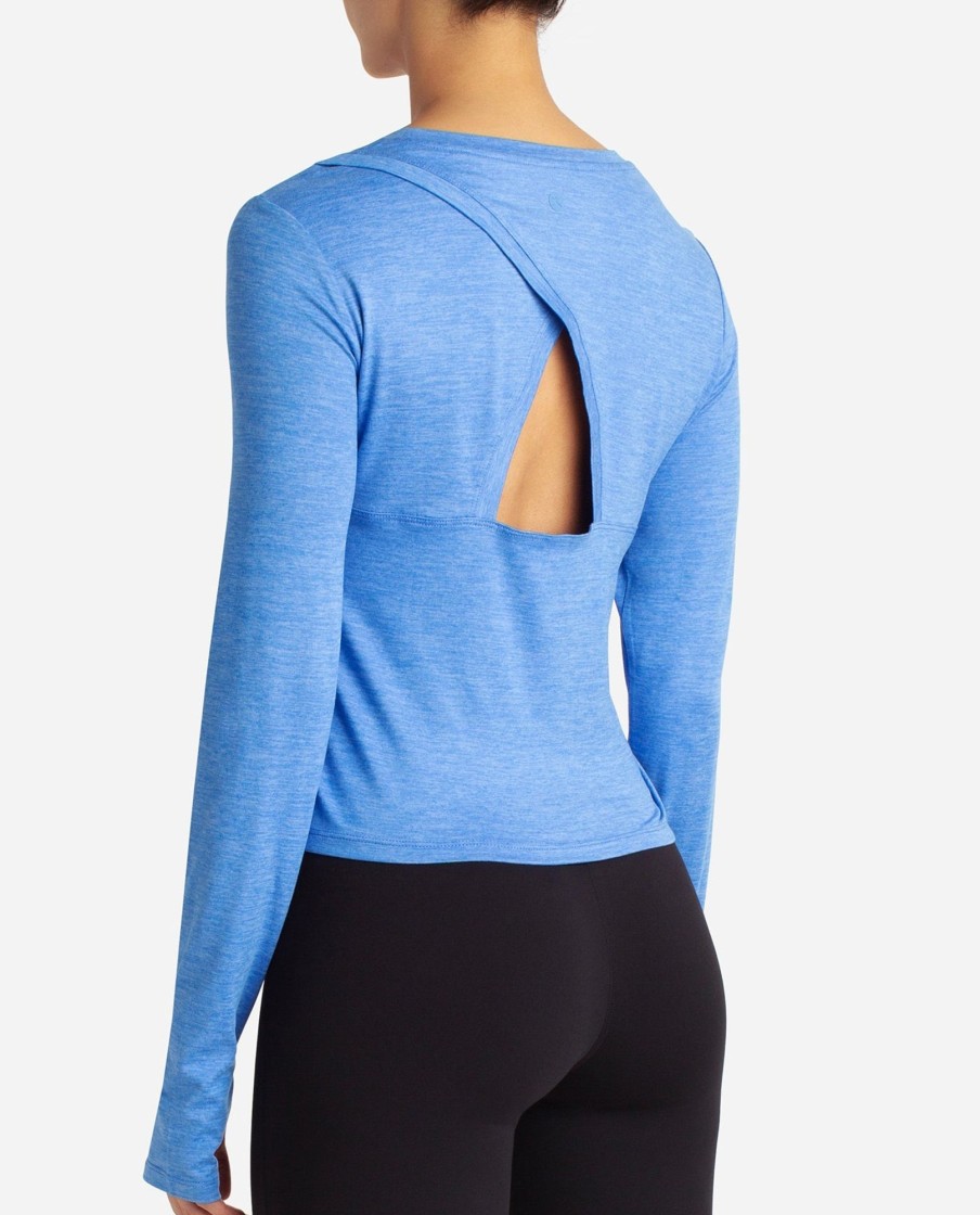 Women DANSKIN Shirts + Tanks | Cutout Cropped Long Sleeve Tee