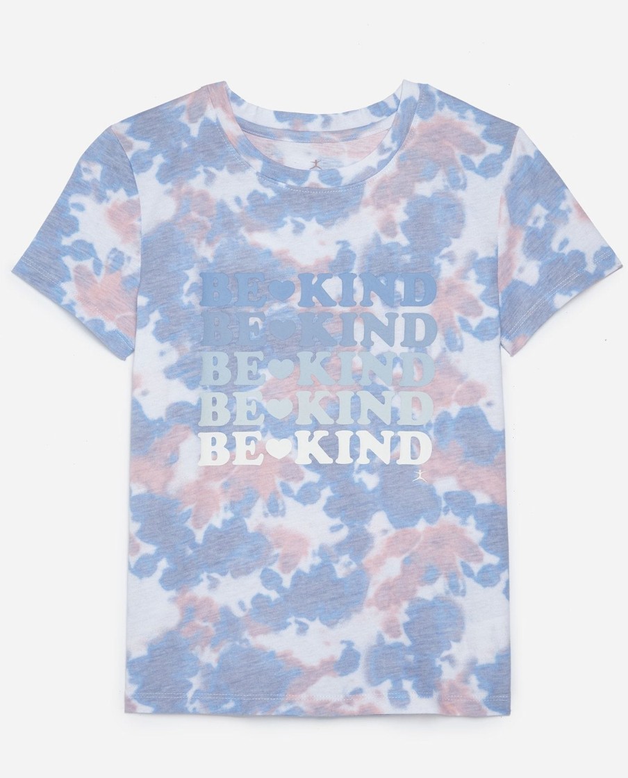 Girls DANSKIN | Girls Be Kind Tie Dye Tee Blue Wonder Combo