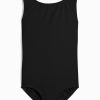 Girls DANSKIN | Girl'S Cotton High Neck Tank Leotard Black