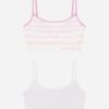 Girls DANSKIN | Girls 2-Pack Seamless Scoop Bralette Pink Stripe Multi