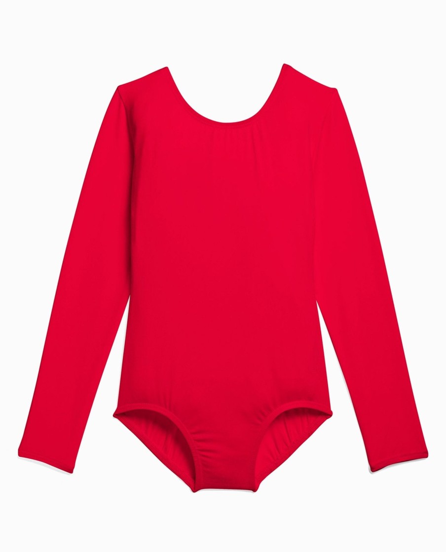 Girls DANSKIN | Girl'S Nylon Long Sleeve Leotard