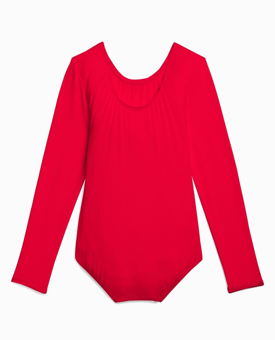 Girls DANSKIN | Girl'S Nylon Long Sleeve Leotard