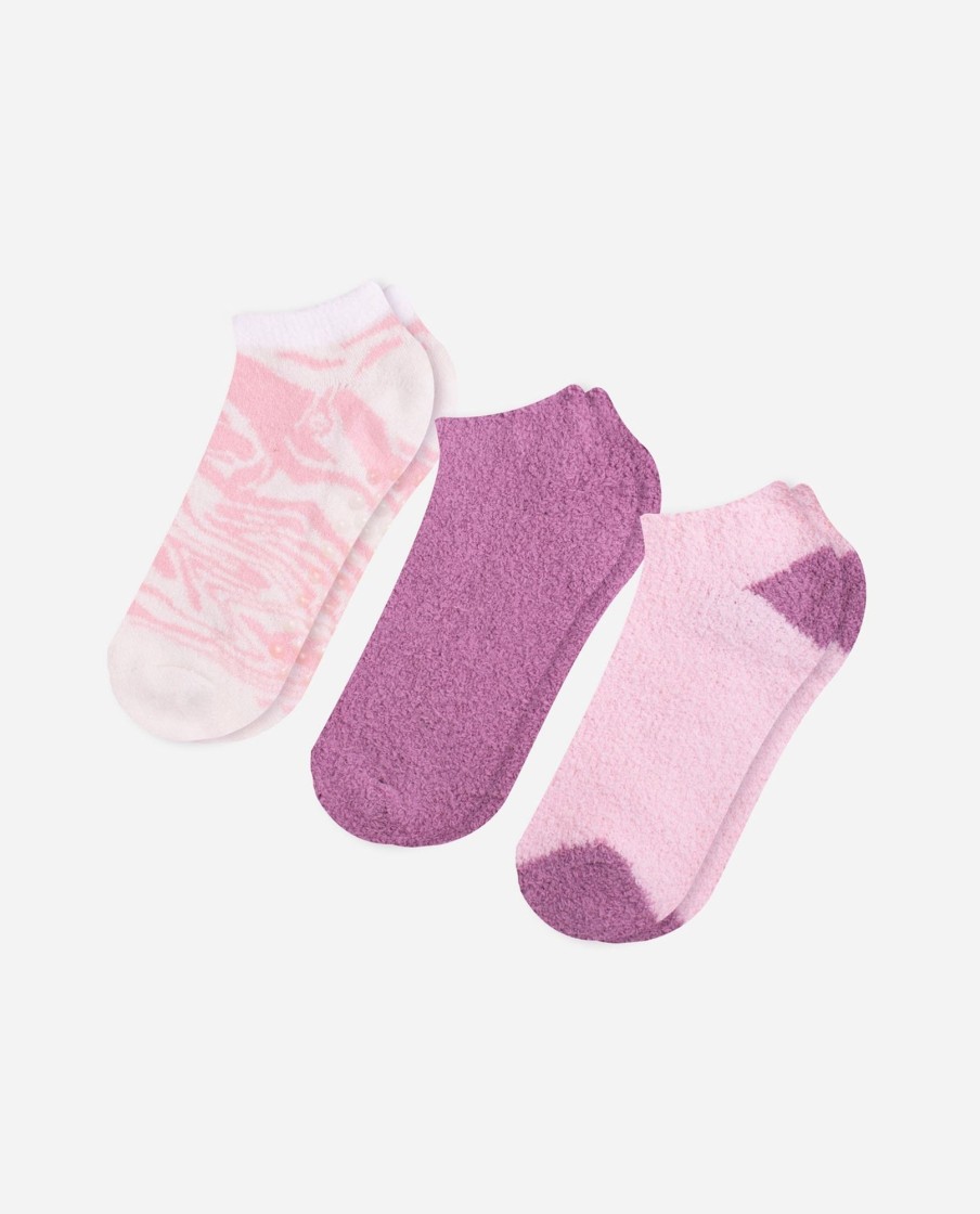 Footwear DANSKIN Socks | 3-Pack Marble Cozy No Shows Pink Marble