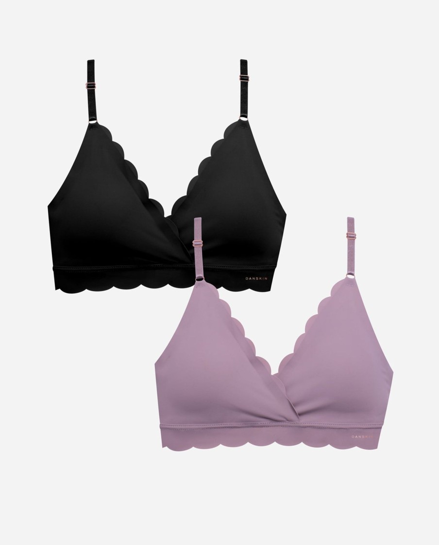 Women DANSKIN | 2-Pack Laser Wire Free Bra With Scallop Edge