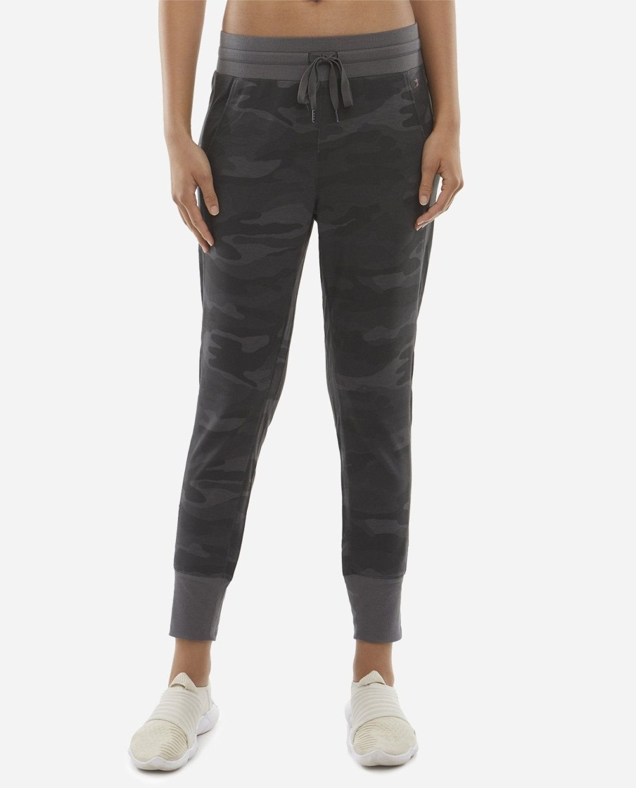 Women DANSKIN Pants | Camo Sustainable Soft Touch Jogger Black Camo