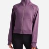 Women DANSKIN Jackets + Pullovers | Mixed Rib Full Zip Jacket