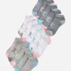 Footwear DANSKIN Socks | Girls 15-Pack Lurex Dancers Half Cushion No Show Socks Pastel Lurex Dancers