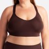 Women DANSKIN | 2-Pack Seamless Longline Bra With Logo Straps Deep Terracotta/Cindered Wood