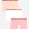 Girls DANSKIN | Girls 3-Pack Seamless Boyshort Underwear With Lurex Logo Band Peach Puree Multi