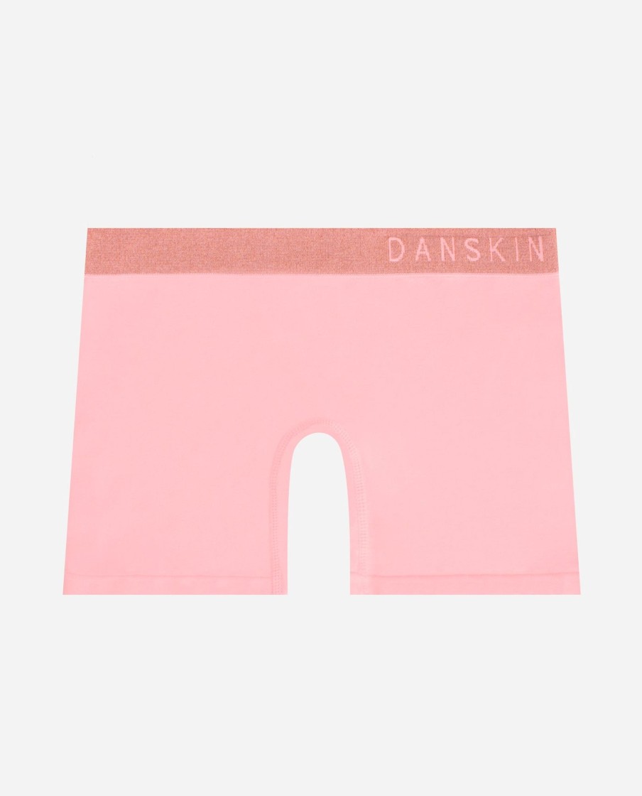 Girls DANSKIN | Girls 3-Pack Seamless Boyshort Underwear With Lurex Logo Band Peach Puree Multi