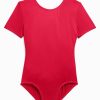 Girls DANSKIN | Girl'S Nylon Short Sleeve Leotard