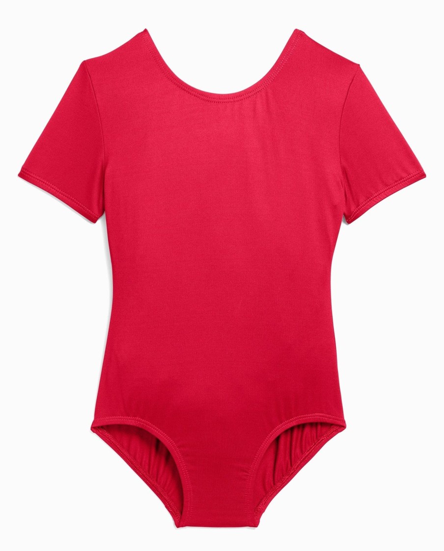 Girls DANSKIN | Girl'S Nylon Short Sleeve Leotard