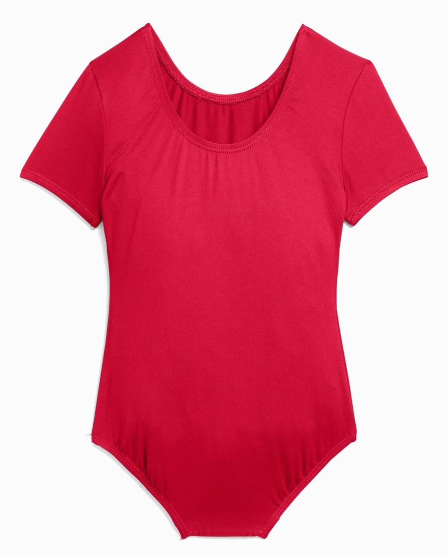 Girls DANSKIN | Girl'S Nylon Short Sleeve Leotard