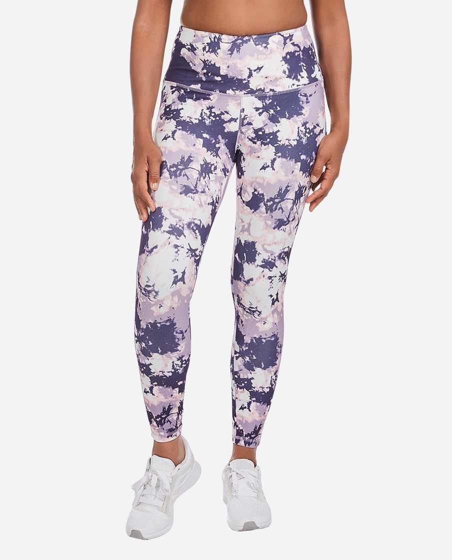 Women DANSKIN Leggings | High Waist Crackle Print Legging Dusted Lilac