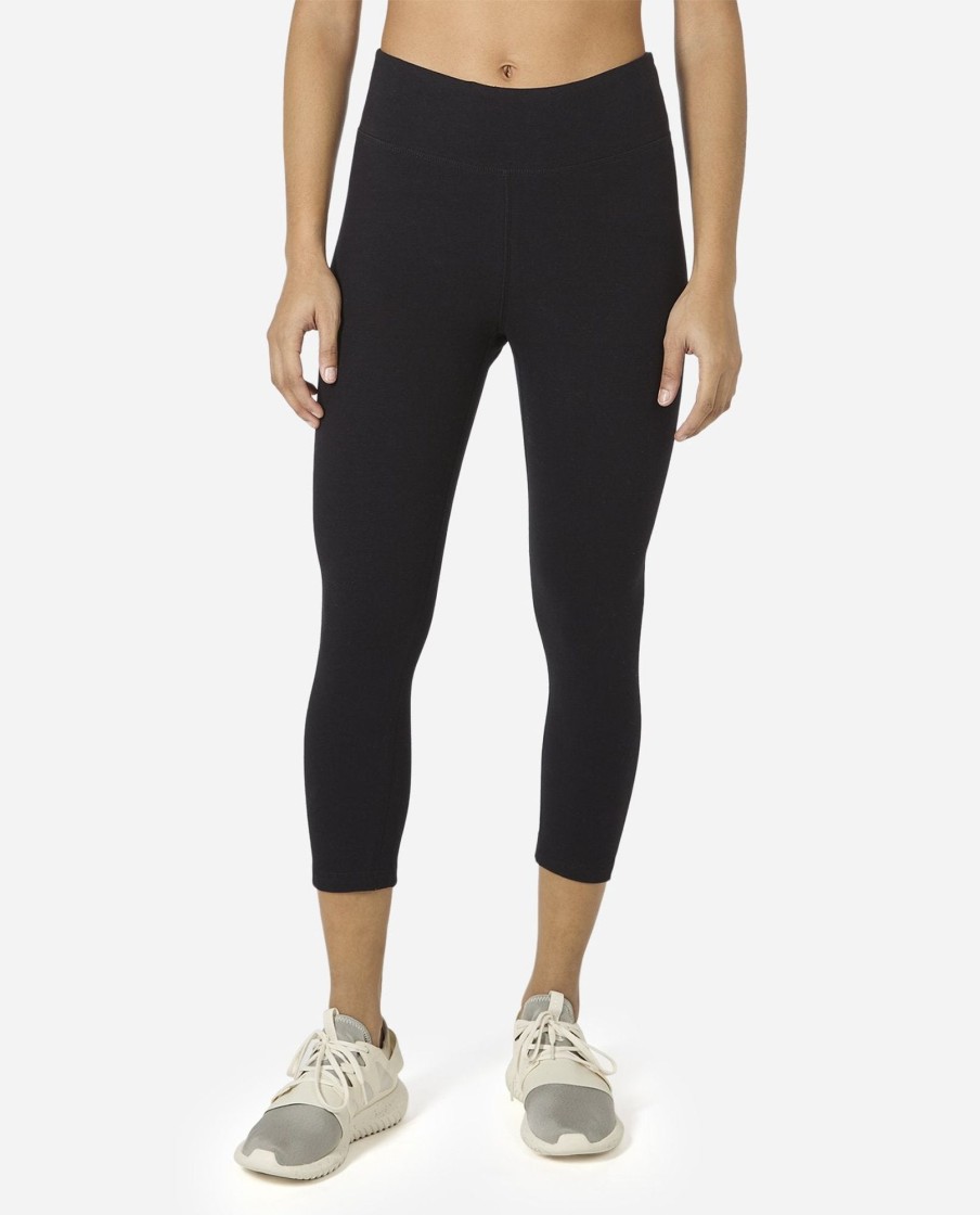 Women DANSKIN Leggings | Mid-Rise Cropped Legging Black Salt