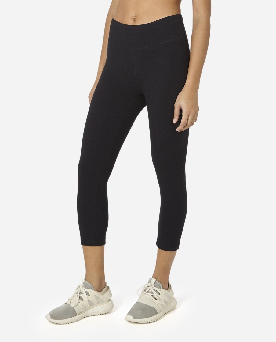 Women DANSKIN Leggings | Mid-Rise Cropped Legging Black Salt