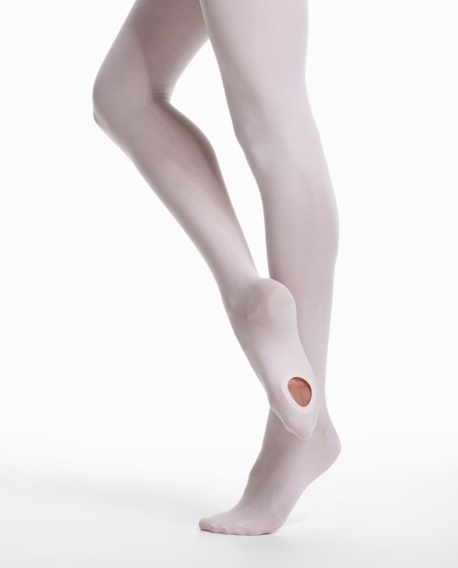 Women DANSKIN Tights | Women'S 702 Convertible Mircofiber Tight White