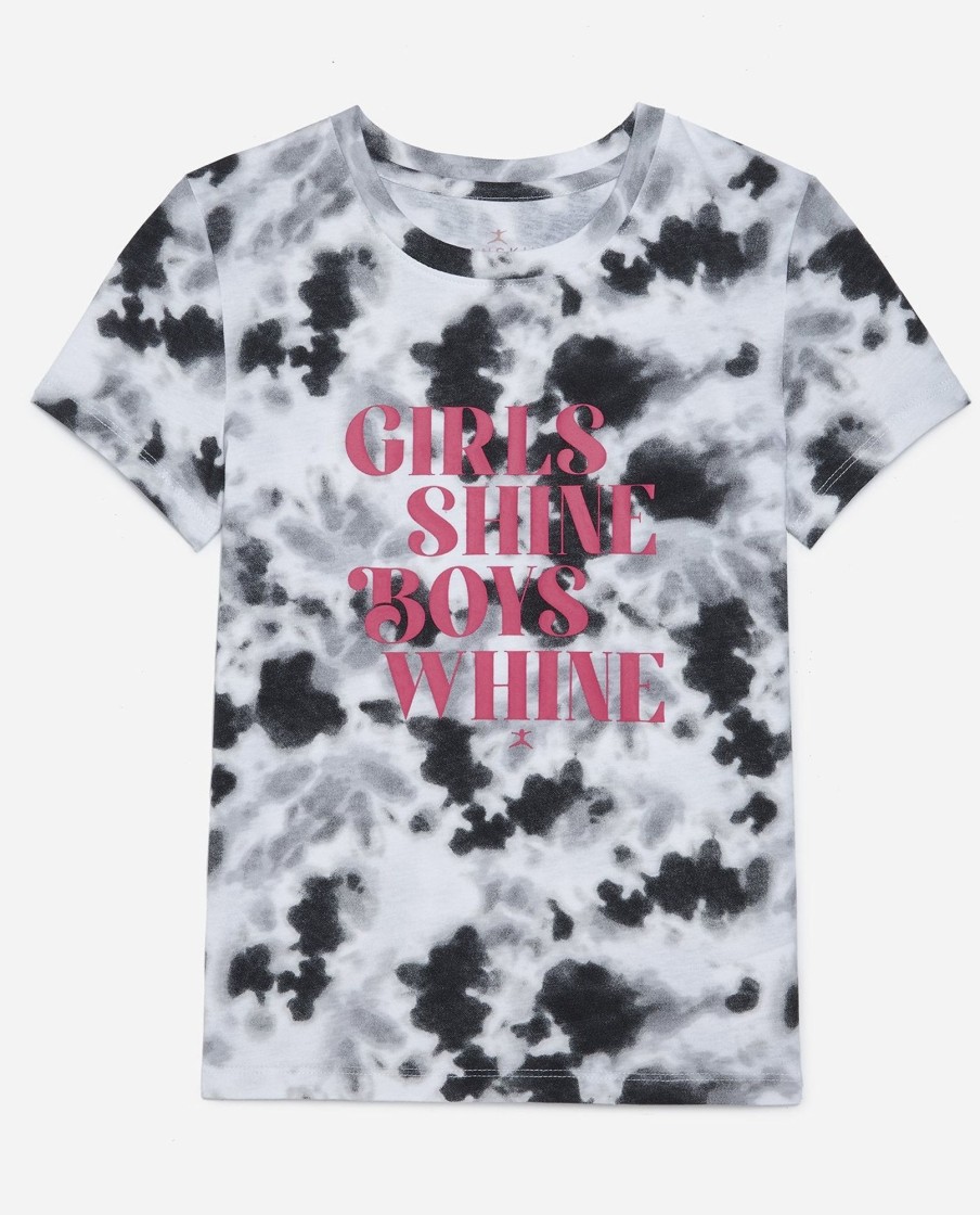 Girls DANSKIN | Girls Shine Tie Dye Tee Black Combo