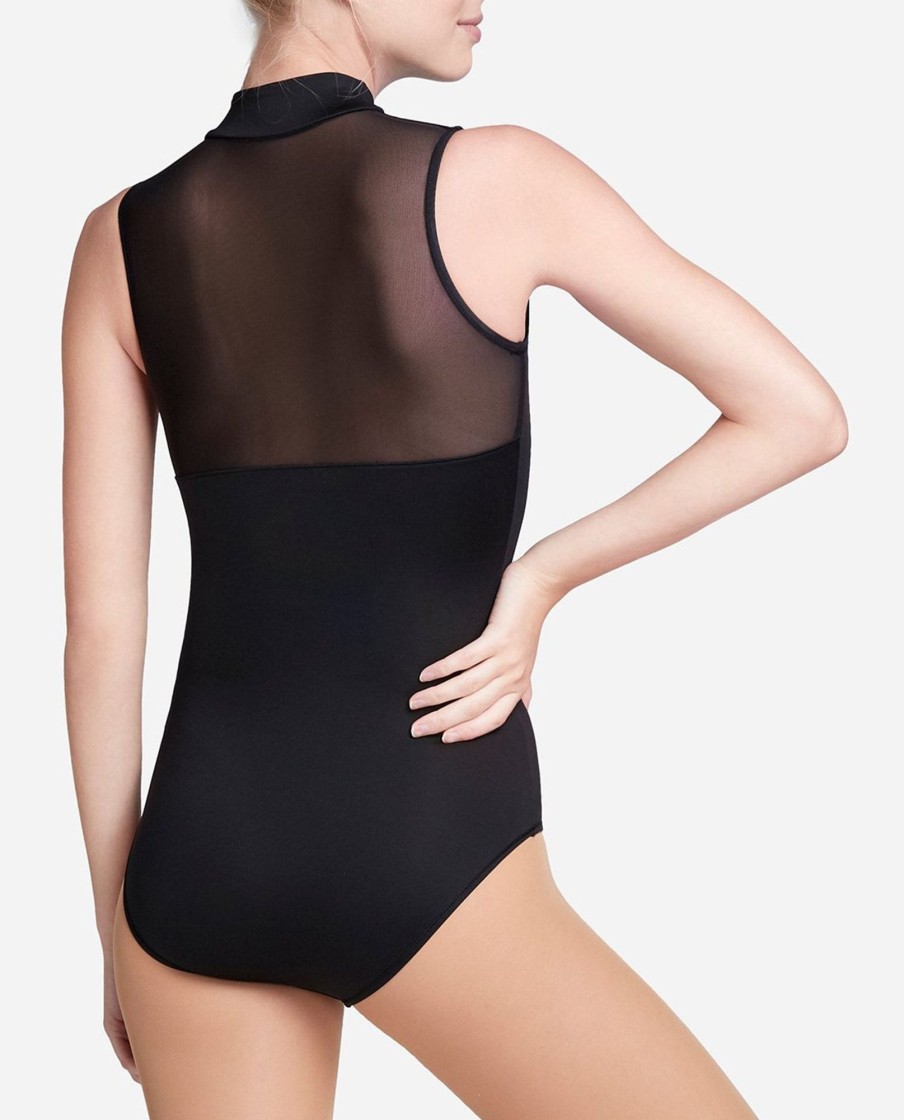 Dance DANSKIN Leotards | Ruched Zipper Mock Neck Leotard Slate Gray