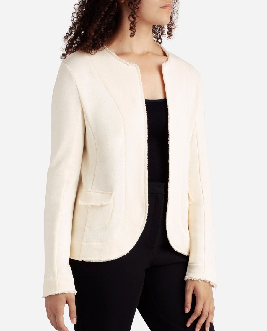 Women DANSKIN | Frayed Edge Open Jacket