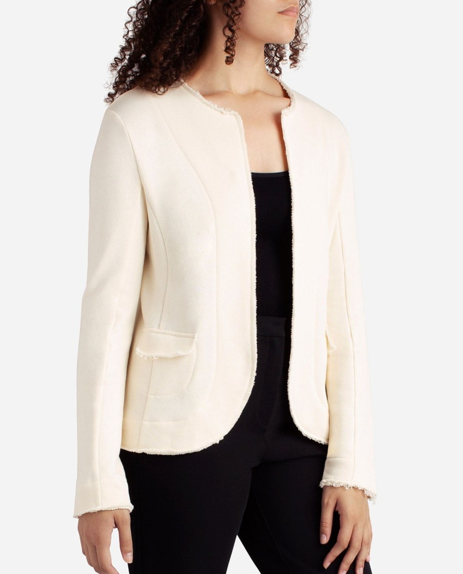 Women DANSKIN Jackets + Pullovers | Frayed Edge Open Jacket